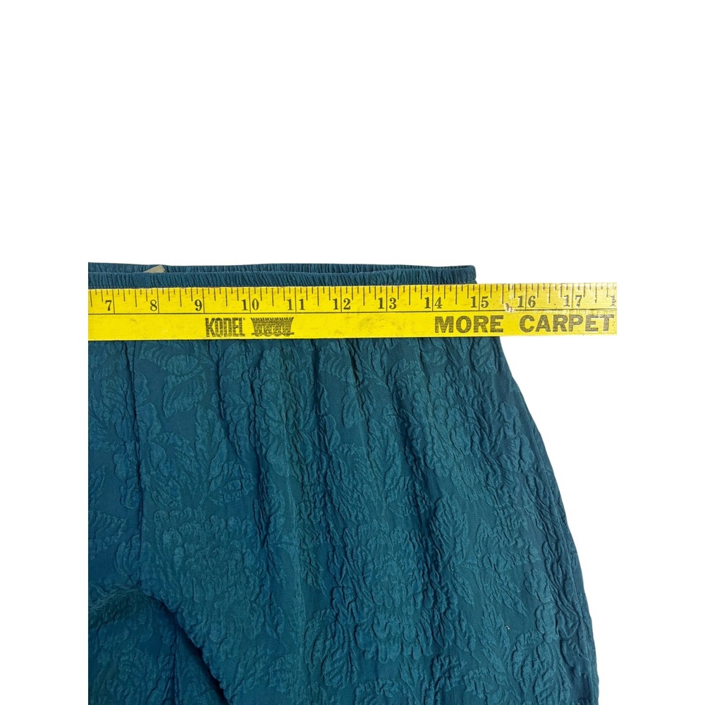 URU Pablo Pant Deep Blue Silk Crinkle Floral Jacquard Harem Pants One Size C483 - Picture 10 of 14